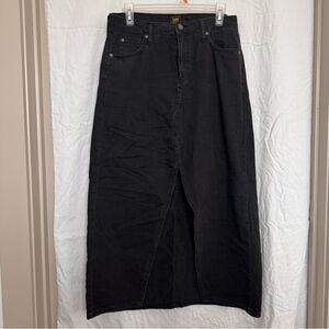 Lee Denim Midi Skirt with Front Slit